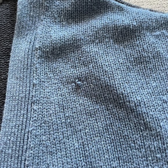 COS Wool Blend Cardigan Color-Block Blue - Picture 6 of 10